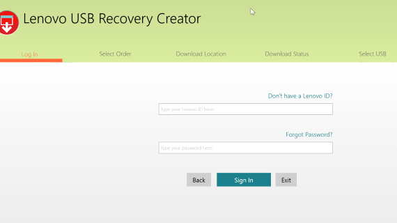 LenovoリカバリUSBドライブステップ03